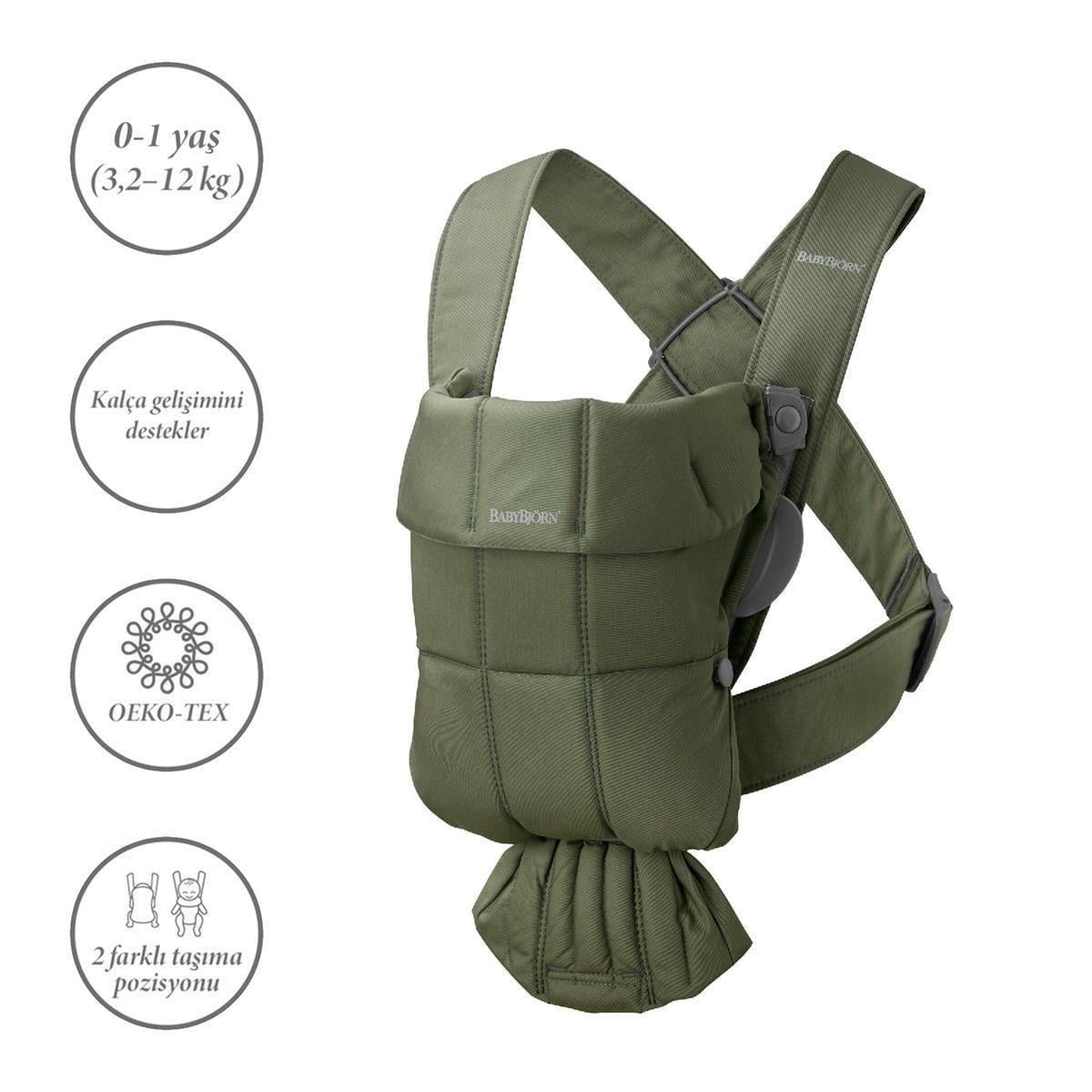 BabyBjörn 2li Set Bliss Ana kucağı & Kanguru Mini Woven Dark Green