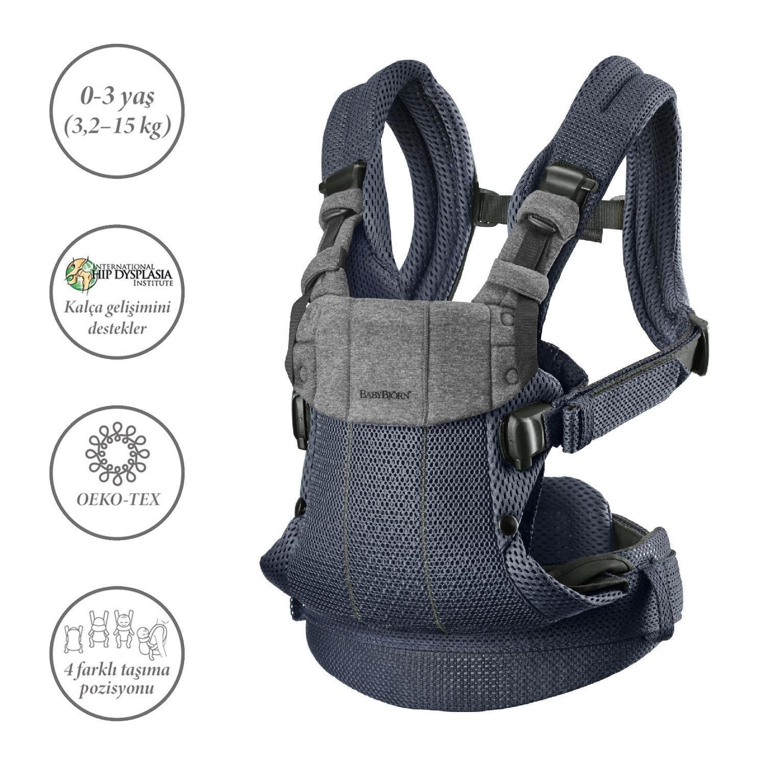 BabyBjörn 2li Set Balance Soft Woven Jersey Tri-Fabric Dark Grey & Kanguru Harmony Mesh Antracite