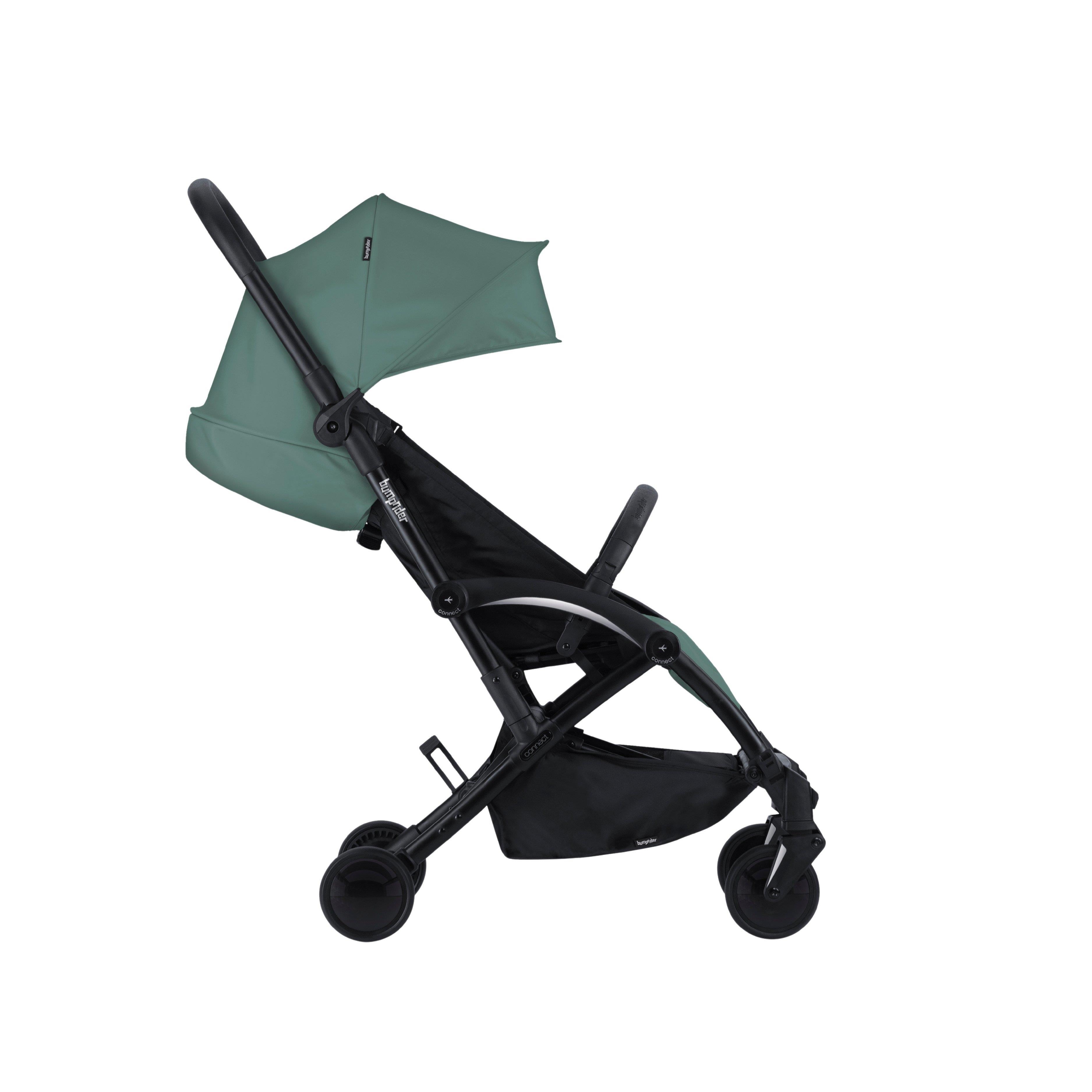 BabyBjörn Bliss Ana Kucağı Petal Woven Anthracite & Bumprider Connect³ Black-Olive Bebek Arabası - Yan Düzenleyici Çanta