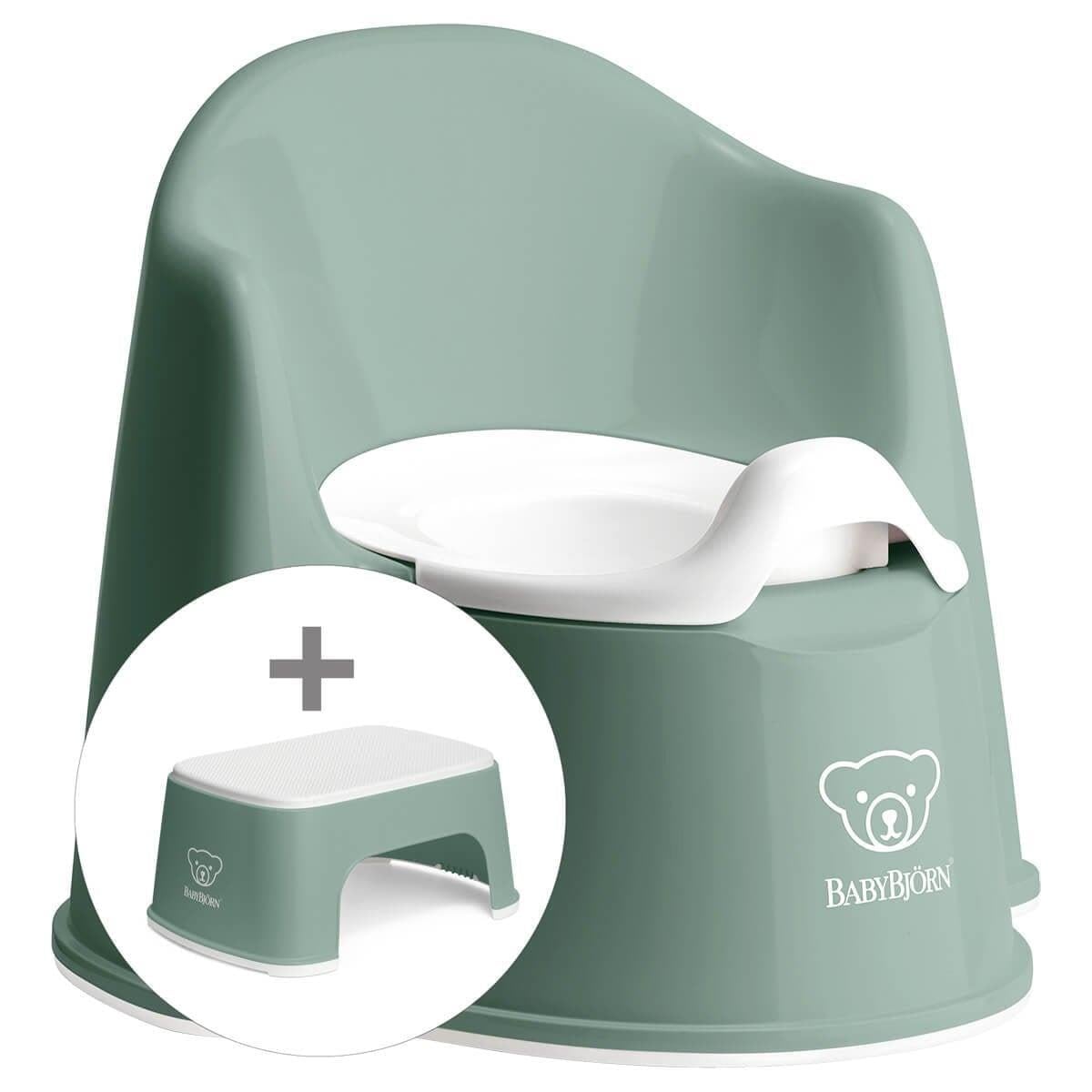 BabyBjörn Eğitici Koltuk Oturak & Safe Step Banyo Basamağı Deep Green