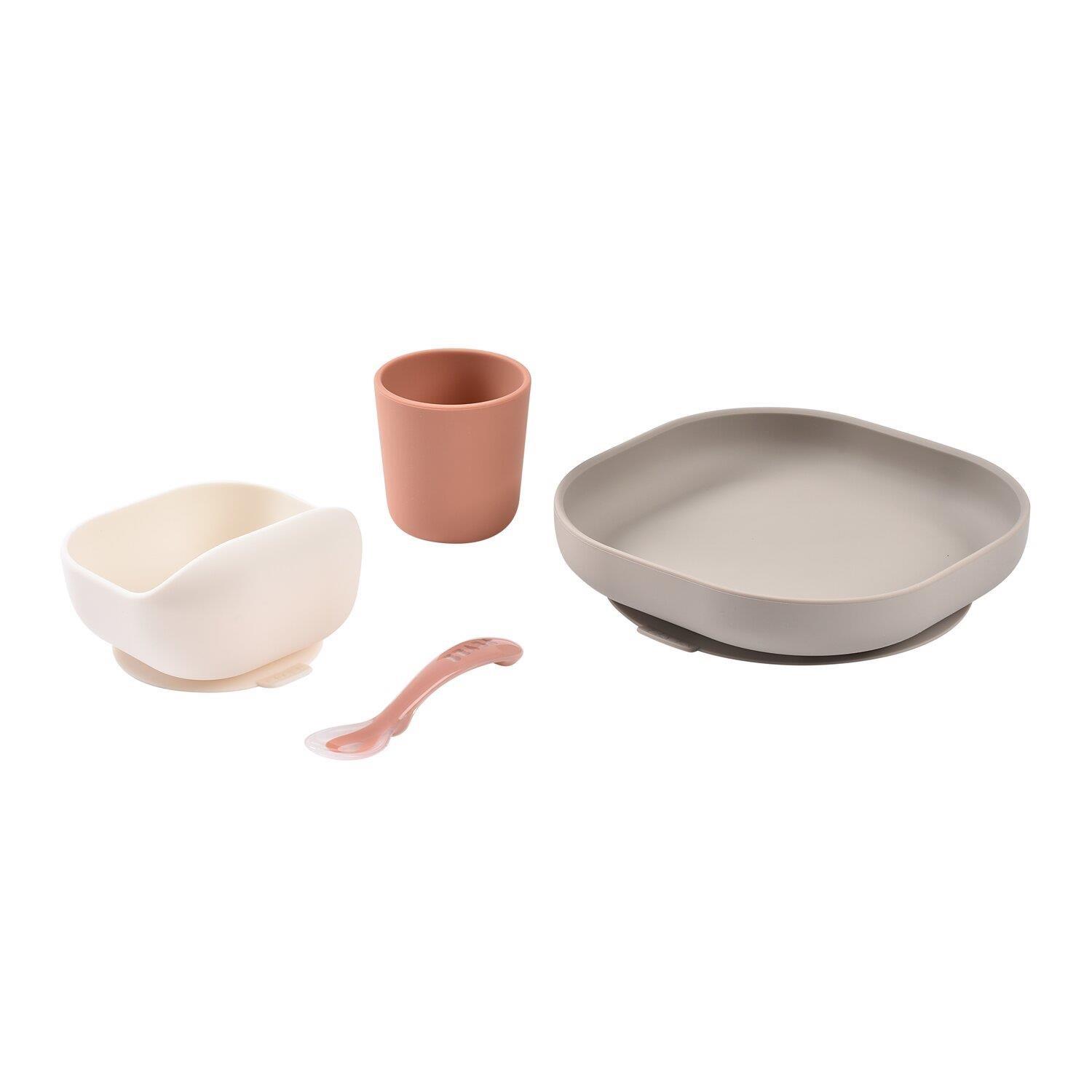 Beaba 4lü silikon beslenme seti, Terracotta/Gazelle