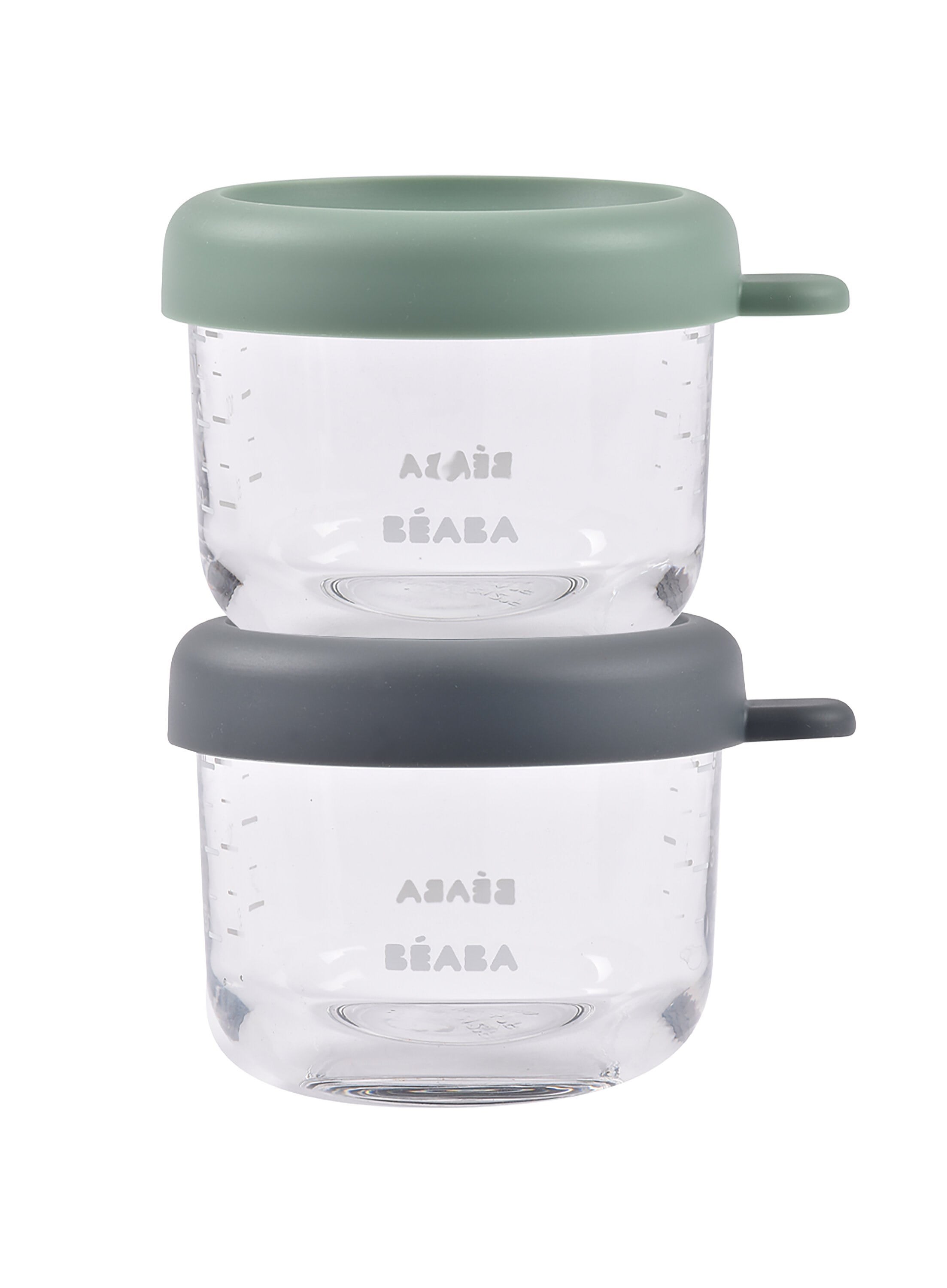 Beaba Bebek cam mama kavanozu 2li set , 150 ml Mineral / 150 ml Sage Green