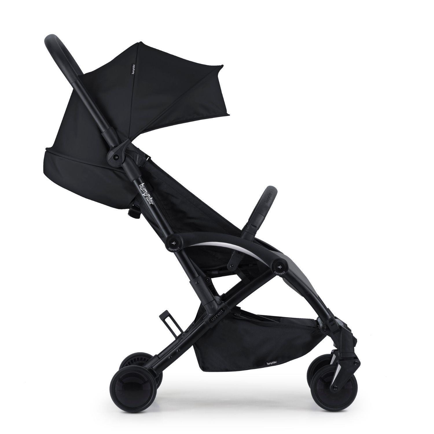 Bumprider Connect³ İkiz Bebek Arabası Black - Black & Yan Düzenleyici Çanta
