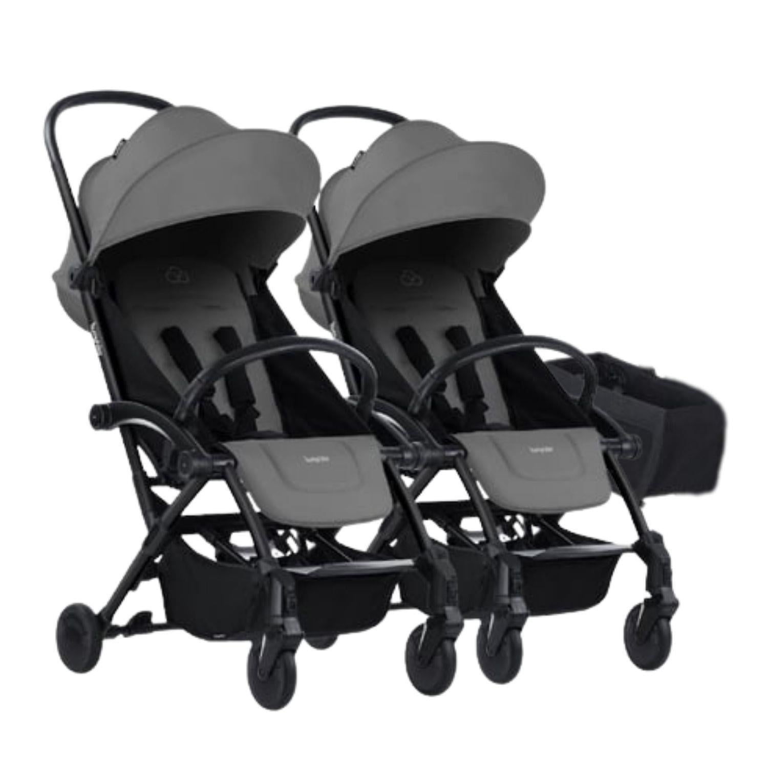 Bumprider Connect³ İkiz Bebek Arabası Black - Grey & Yan Düzenleyici Çanta