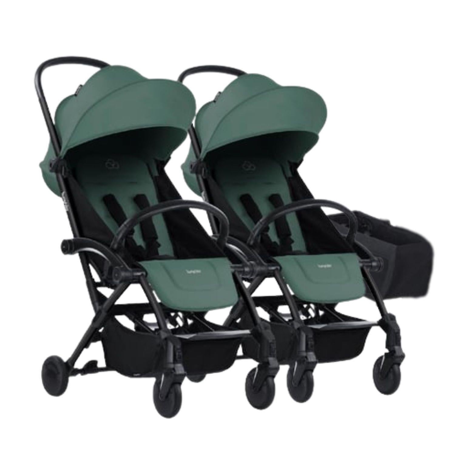 Bumprider Connect³ İkiz Bebek Arabası Black - Olive & Yan Düzenleyici Çanta