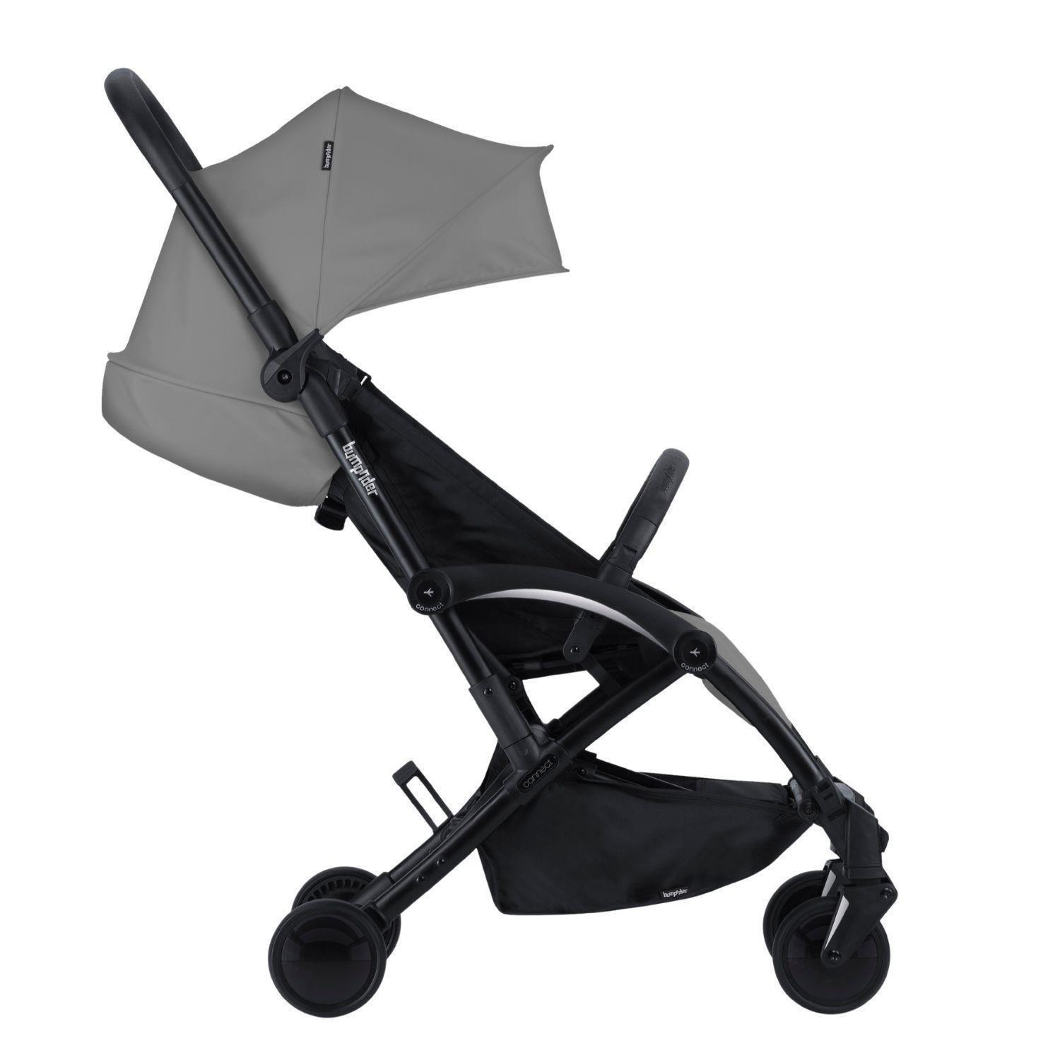 Bumprider Connect³ İkiz Bebek Arabası Black - Grey Melange & Yan Bakım Çantası Hediyeli