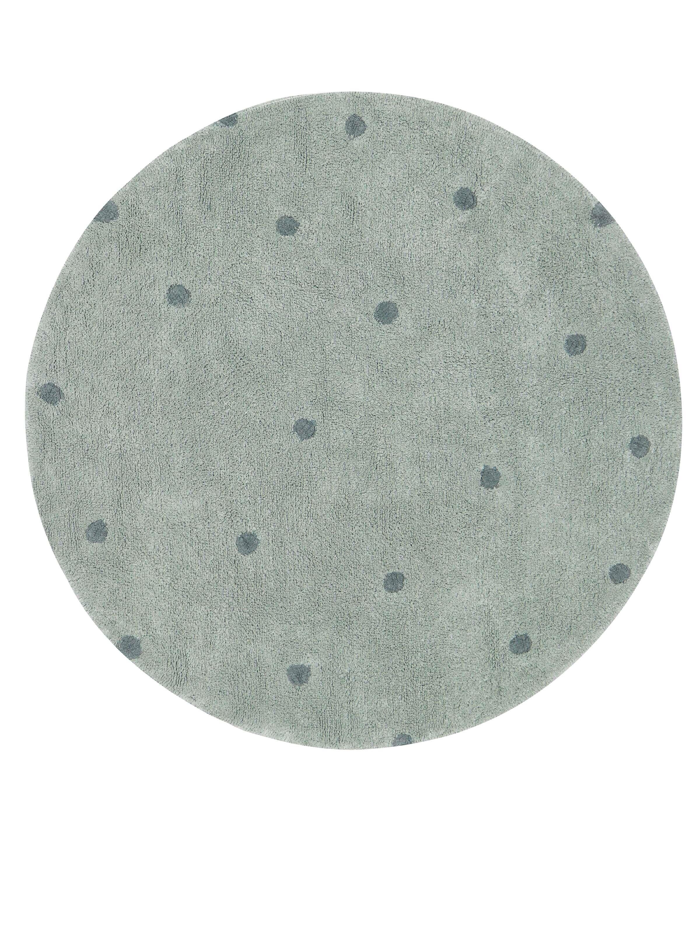 Halı, Round Dot Blue Sage