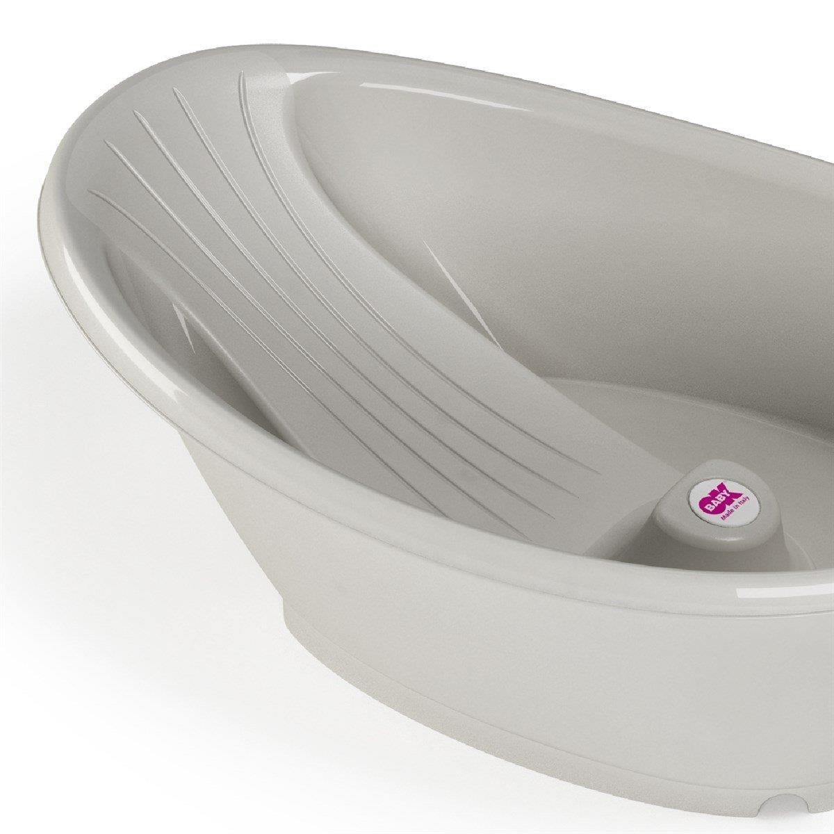 OKBaby Bebek Banyo Seti Bella Dijital Termometreli Çift Yönlü Küveti & Küvet Taşıyıcı A. Gri