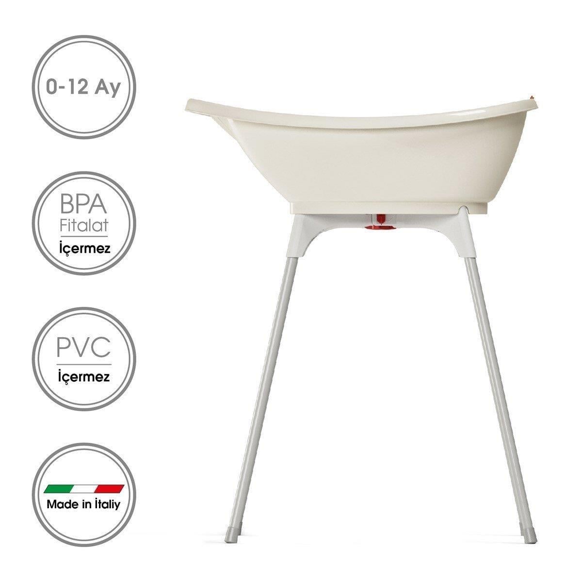 OKBaby Bella Bebek Banyo Seti Dijital Termometreli Çift Yönlü Bebek Küveti & Bebek Küvet Taşıyıcı K. Beyaz