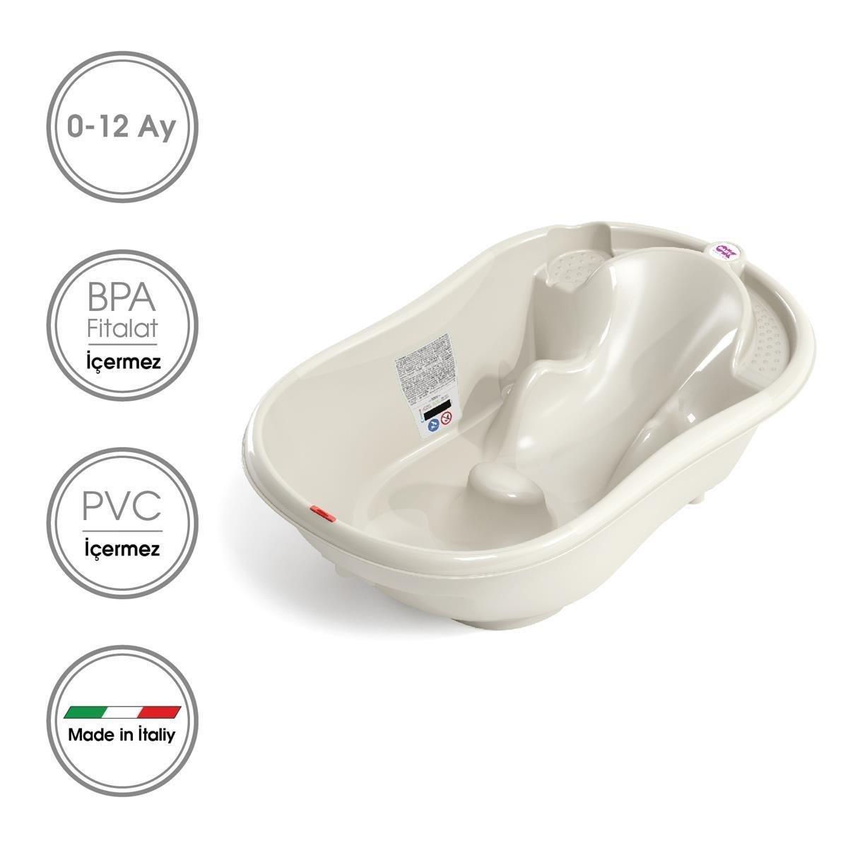 OKBaby Onda Bebek Banyo Seti 4 Parça Kırık Beyaz
