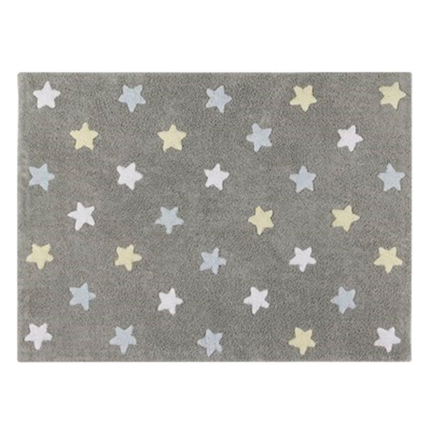 STARS Tricolor Halı Gri/ Mavi-Beyaz-Sarı