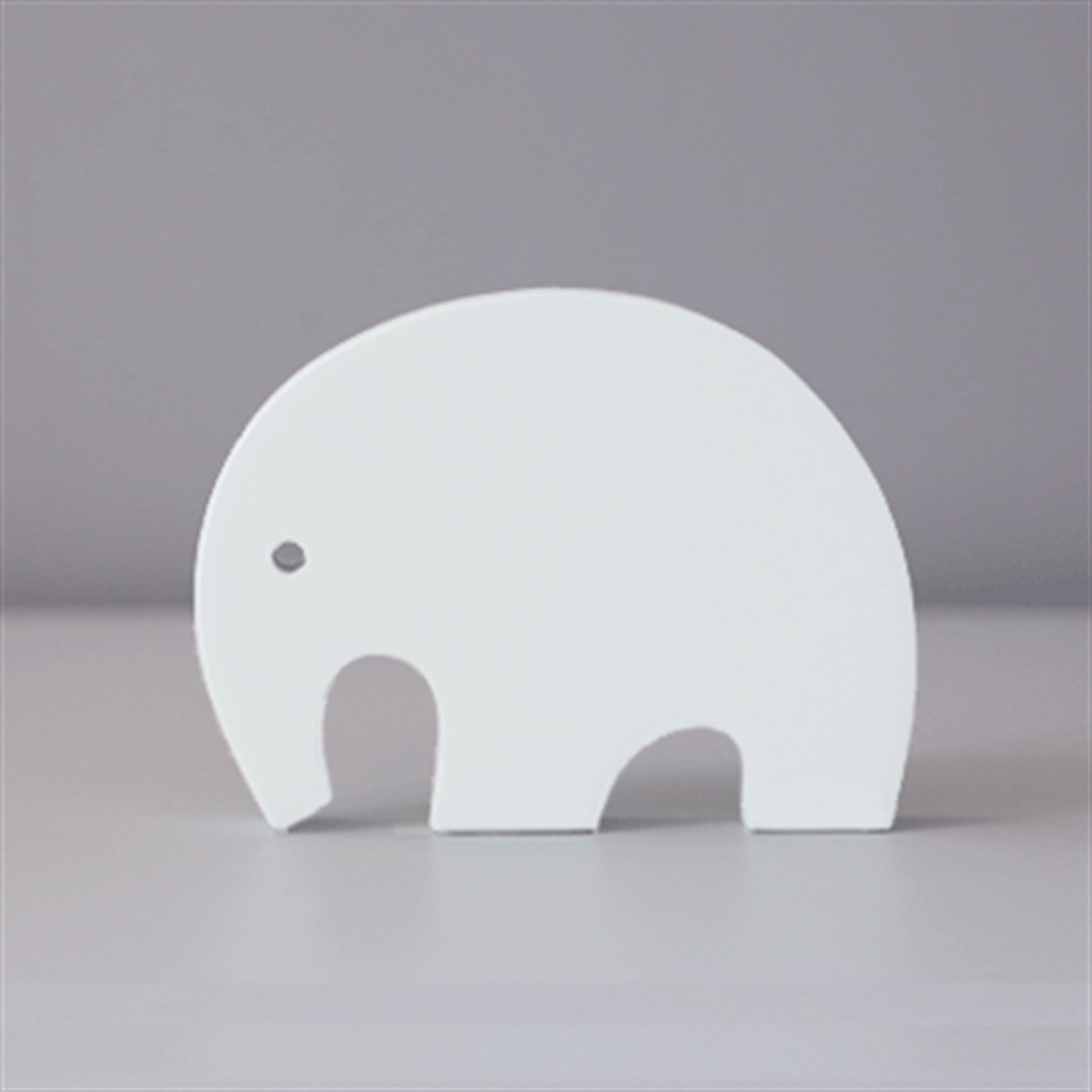 Ahşap Fil Obje Beyaz