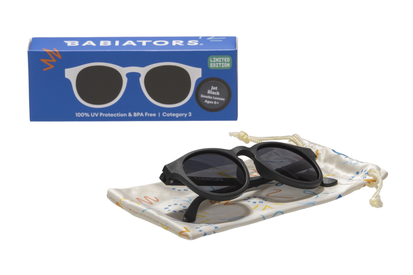 Babiators Original Keyhole Güneş Gözlüğü Jet Black 3-5 Yaş