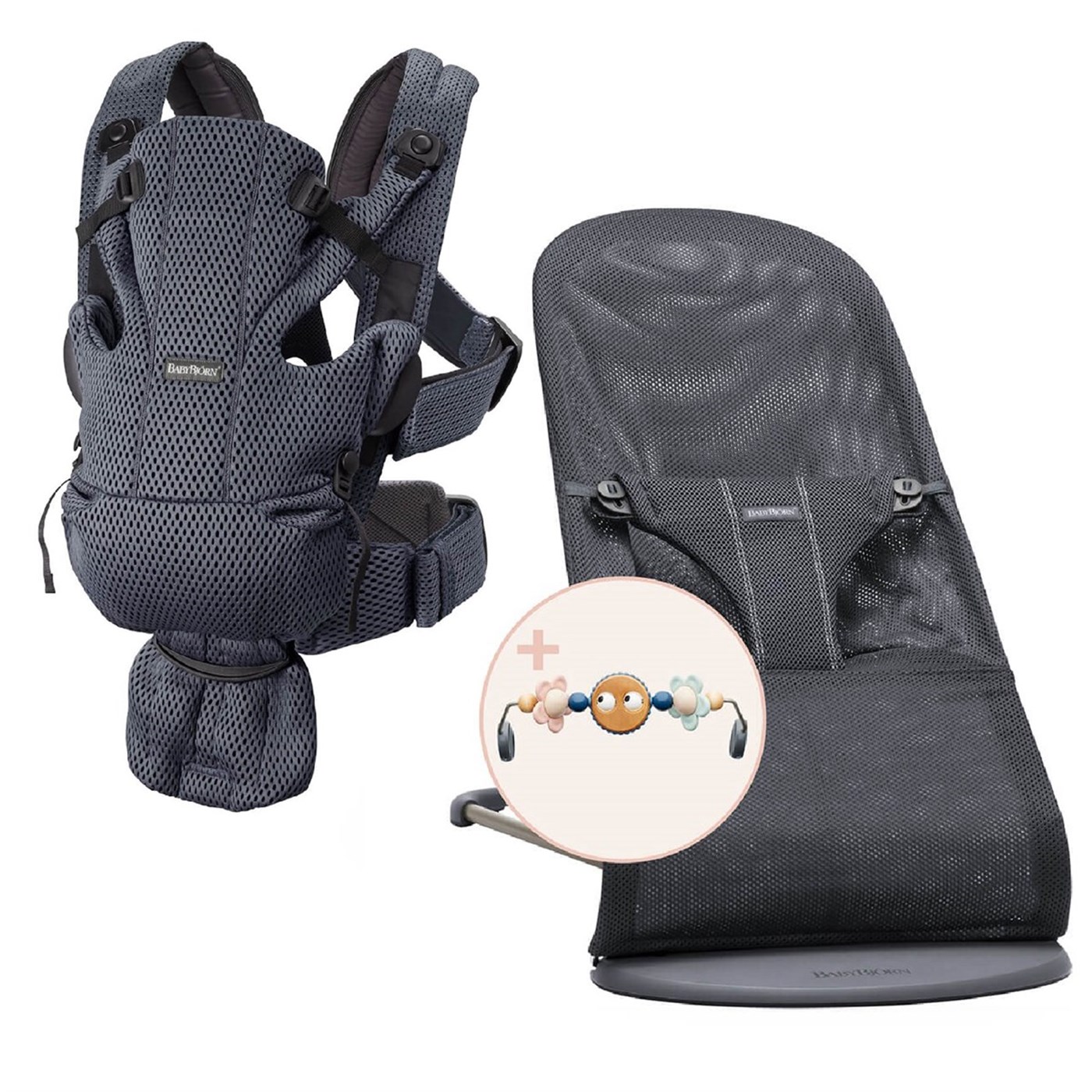 BabyBjörn Bliss Ana Kucağı Mesh Oyuncaklı & Kanguru Move 3D Mesh / Anthracite