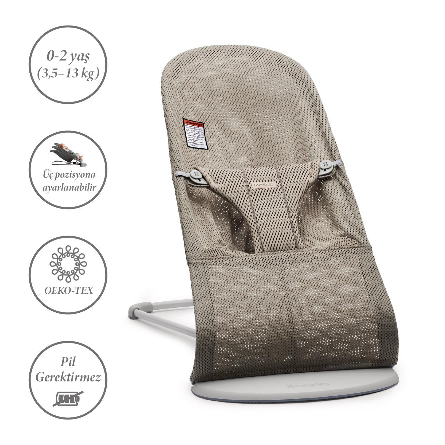 BabyBjörn Pastel Oyuncaklı Bliss Ana Kucağı Mesh Grey Beige