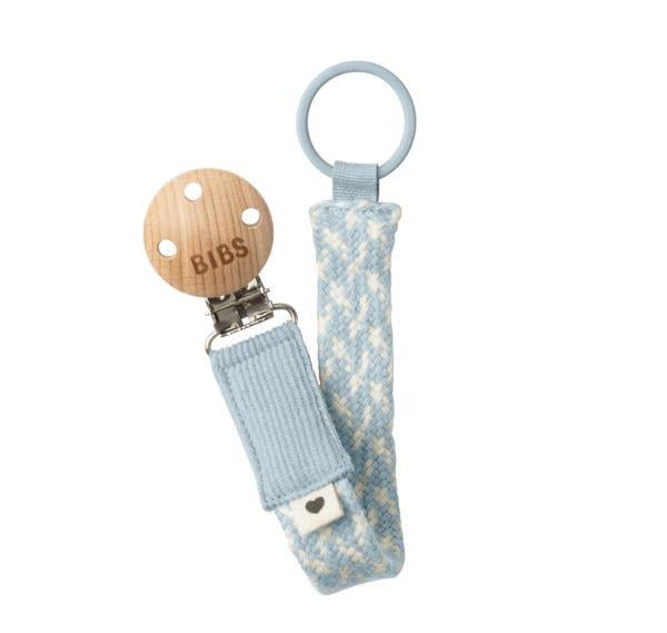 Bibs Paci Braid Emzik Askısı Baby Blue / Ivory