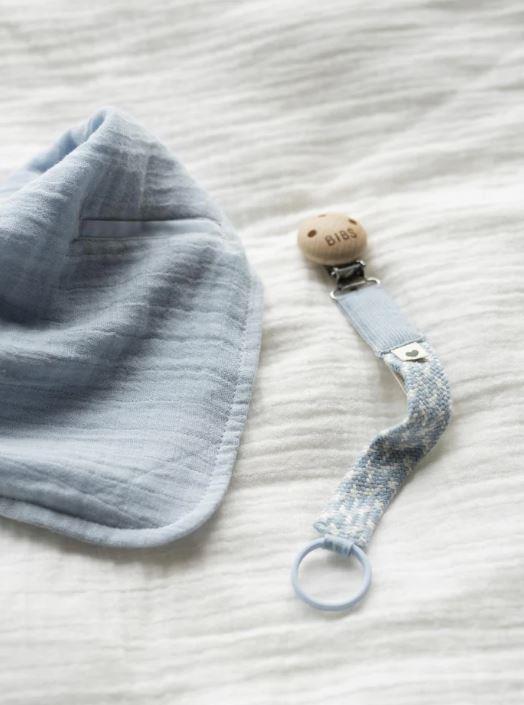 Bibs Paci Braid Emzik Askısı Baby Blue / Ivory