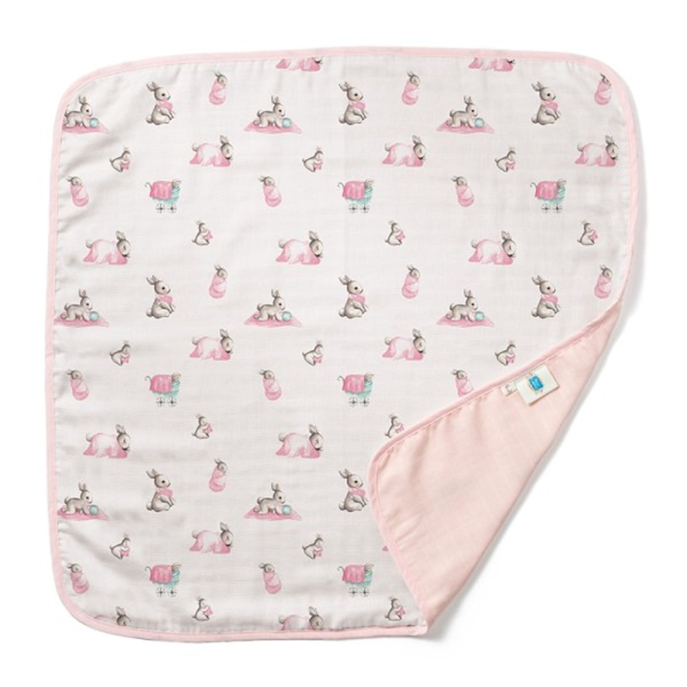 Deux Lapins Çift Kat Müslin Battaniye Pembe bebe lapin