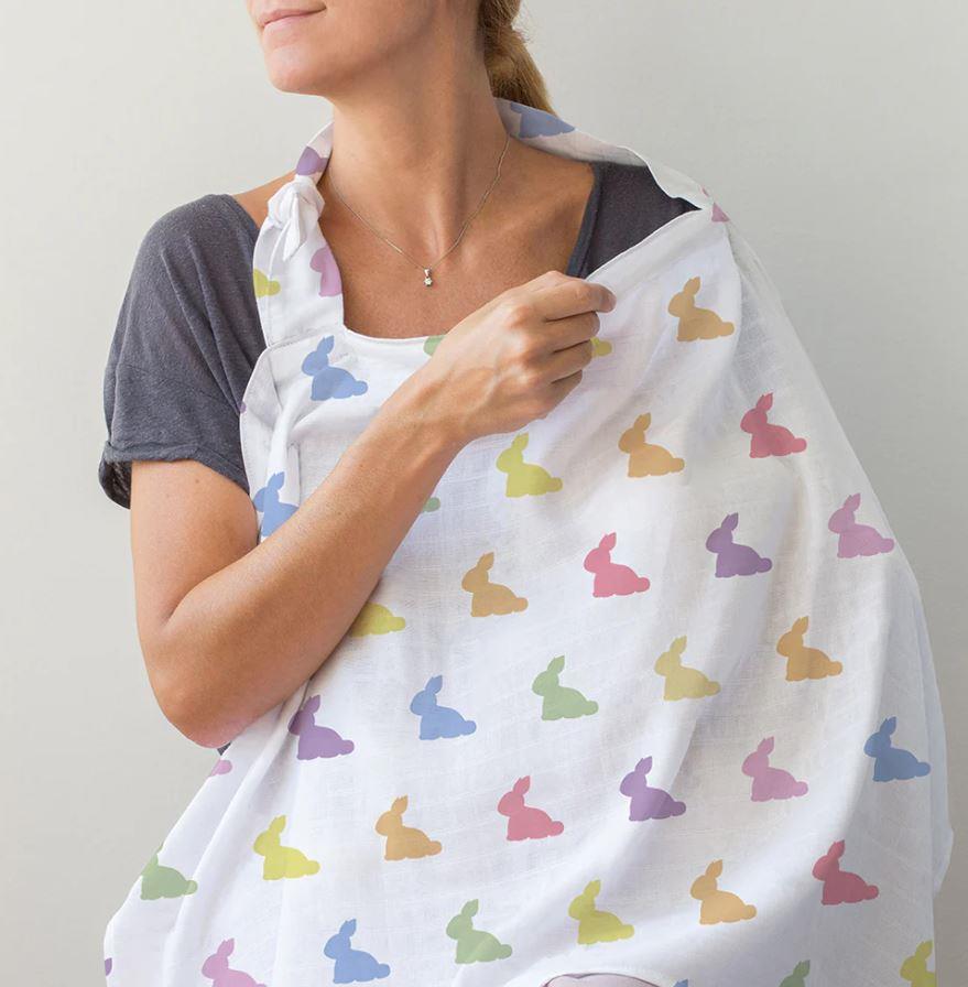 Deux Lapins Emzirme Önlüğü Gökkuşağı