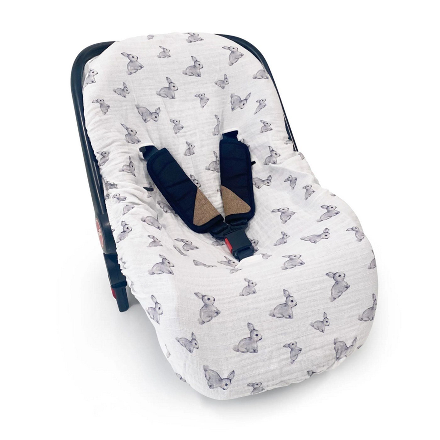 Deux Lapins Müslin Puset Kılıfı İconic gri tavşan
