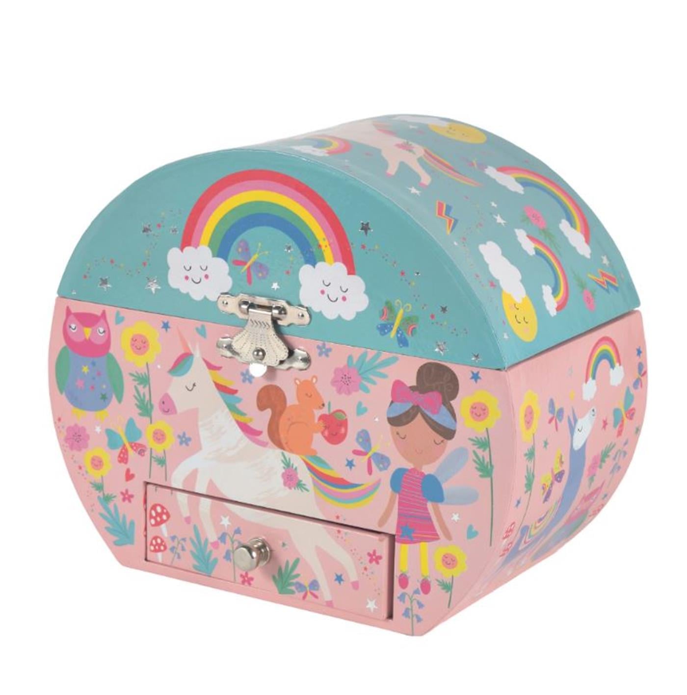 Floss & Rock Müzikli Oval Mücevher Kutusu / Rainbow Fairy