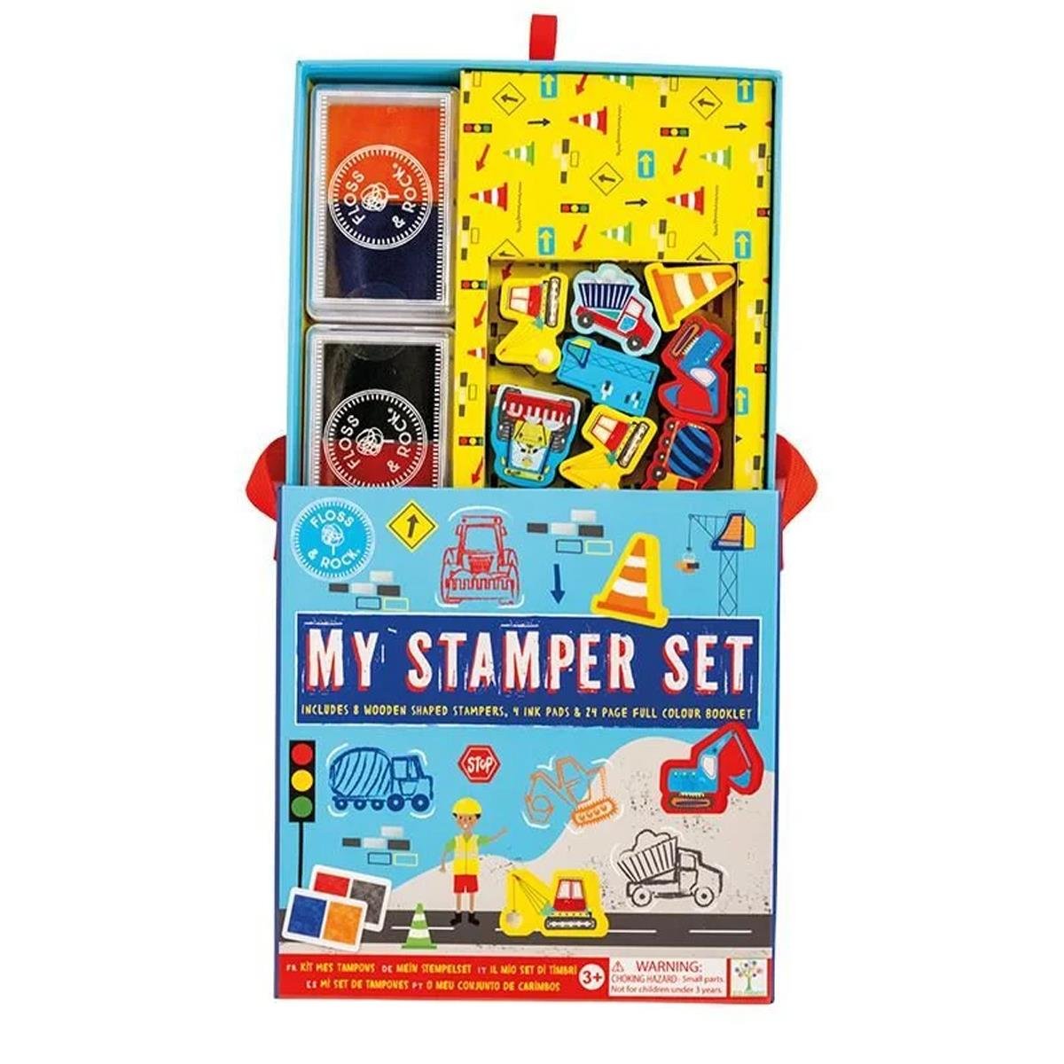 Floss & Rock Stamper Ahşap Baskı Seti / Construction