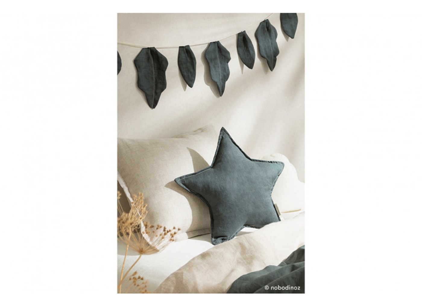 Lin Francais Yıldız Yastık,Green Blue