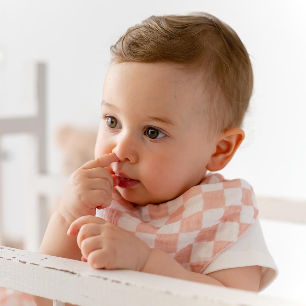 Mama Yoyo %100 Organik Müslin Üçgen Mama Önlüğü Çift kat Müslin Pudra Dama