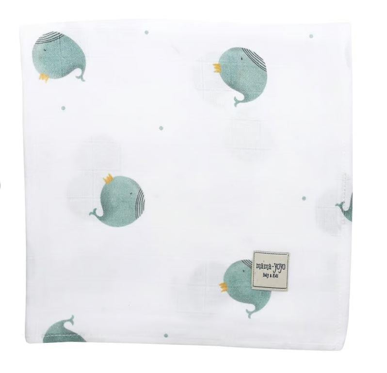 Mama Yoyo Whaley Çok Amaçlı Organik Müslin Örtü 120x120 cm