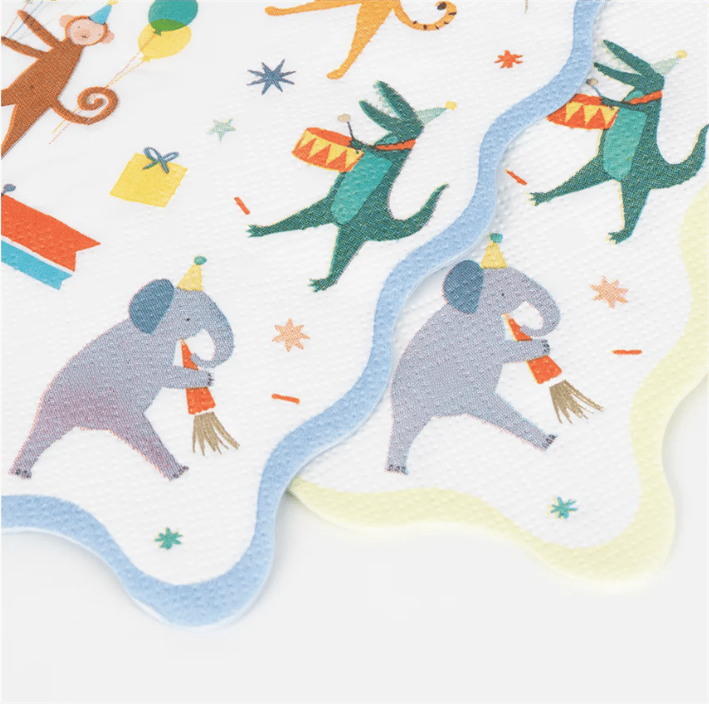 Meri Meri - Animal Parade Large Napkins - Hayvanlar Geçit Töreni Peçeteler 16lı
