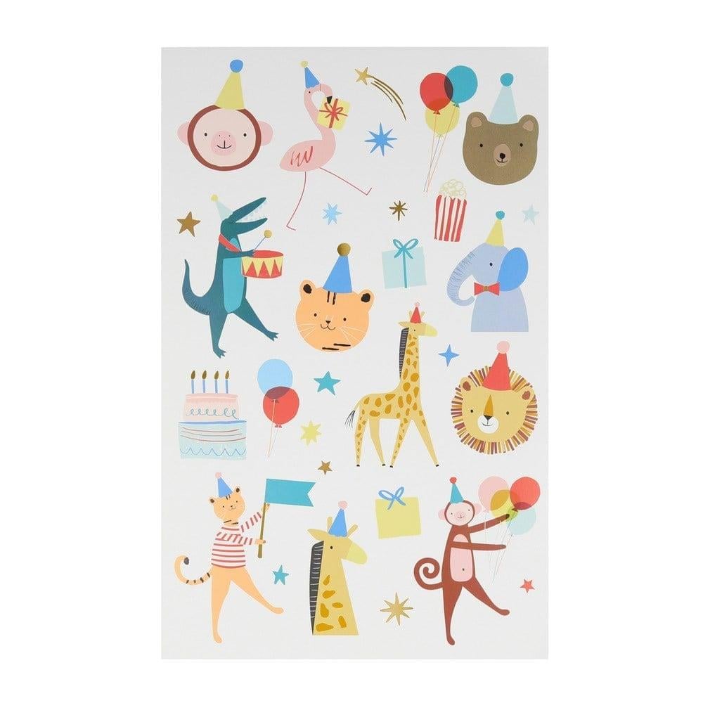 Meri Meri - Animal Parade Tattoo Sheet - Hayvan Geçit Töreni Geçici Dövmeler - 2li