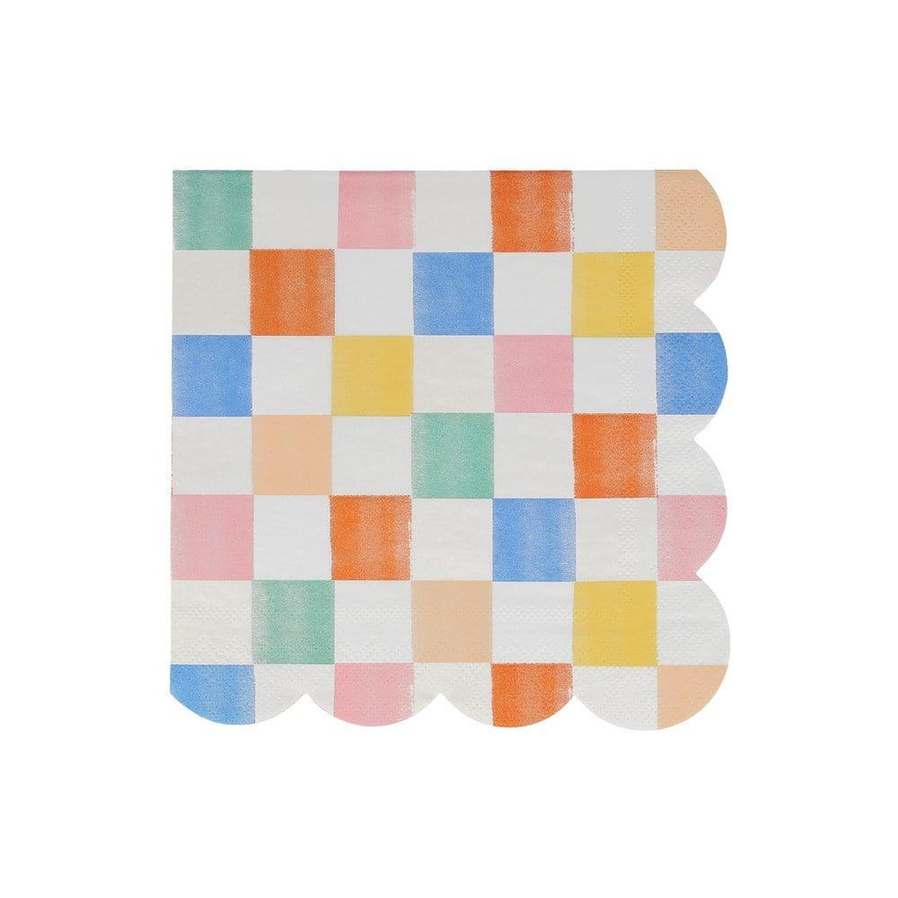 Meri Meri - Colourful Pattern Large Napkins - Renkli Desenler Peçeteler - L - 16lı