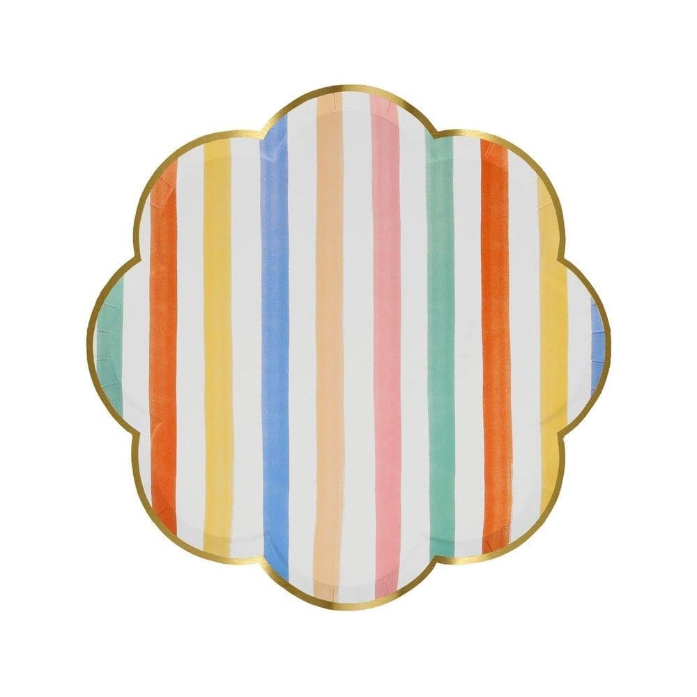 Meri Meri - Colourful Pattern Side Plates - Renkli Desenler Tabaklar - 8li