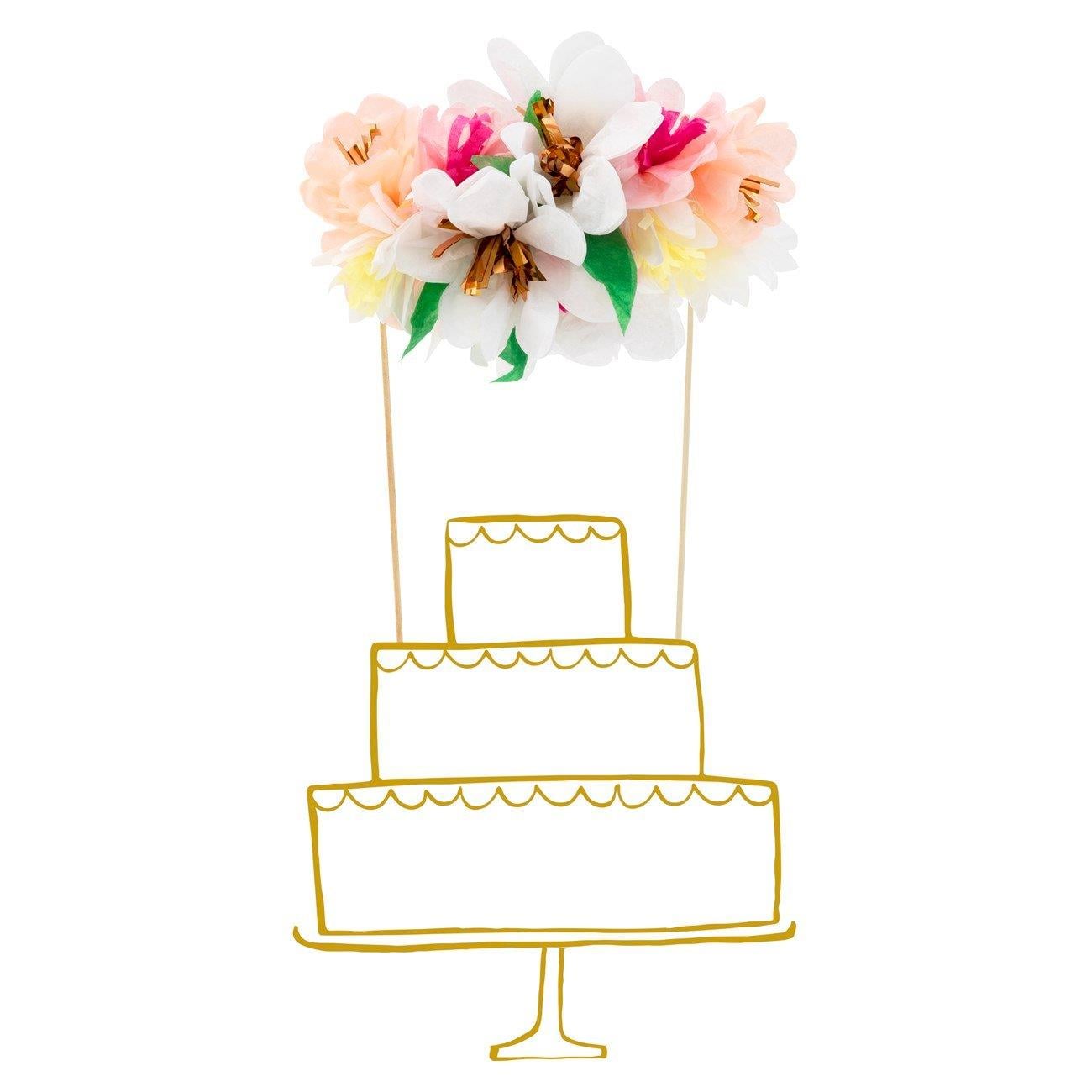 Meri Meri - Flower Bouquet Cake Topper - Çiçek Buketi Pasta Süsü