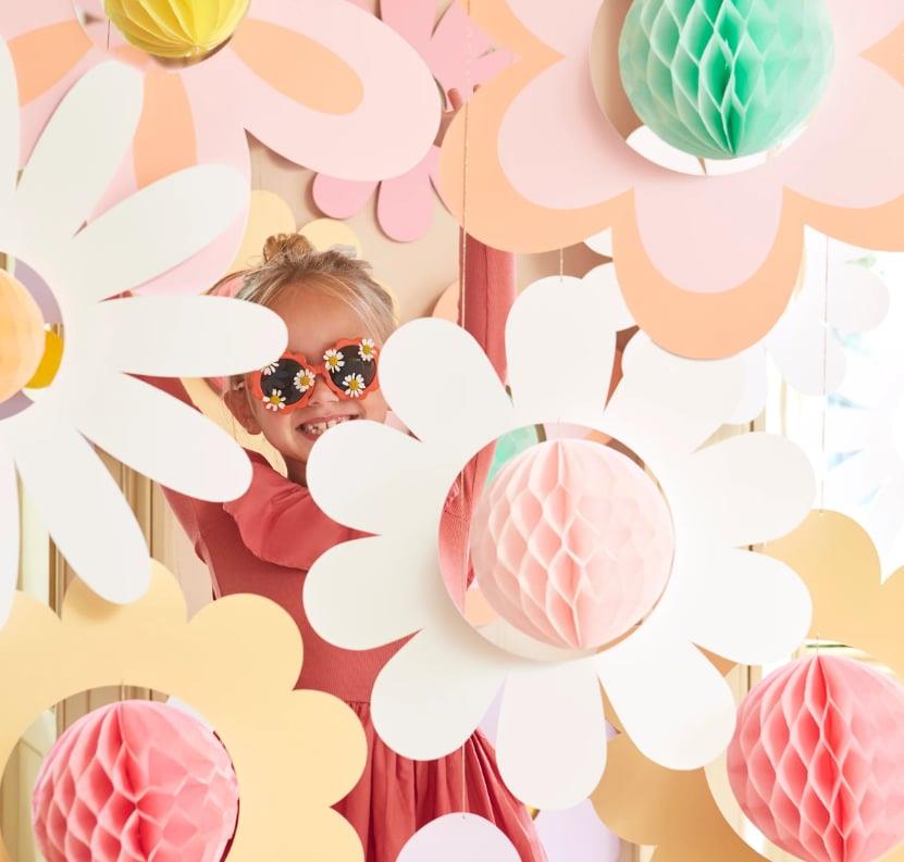 Meri Meri - Groovy Flower Hanging Decorations - Çiçekler Asılan Dekorlar 7li