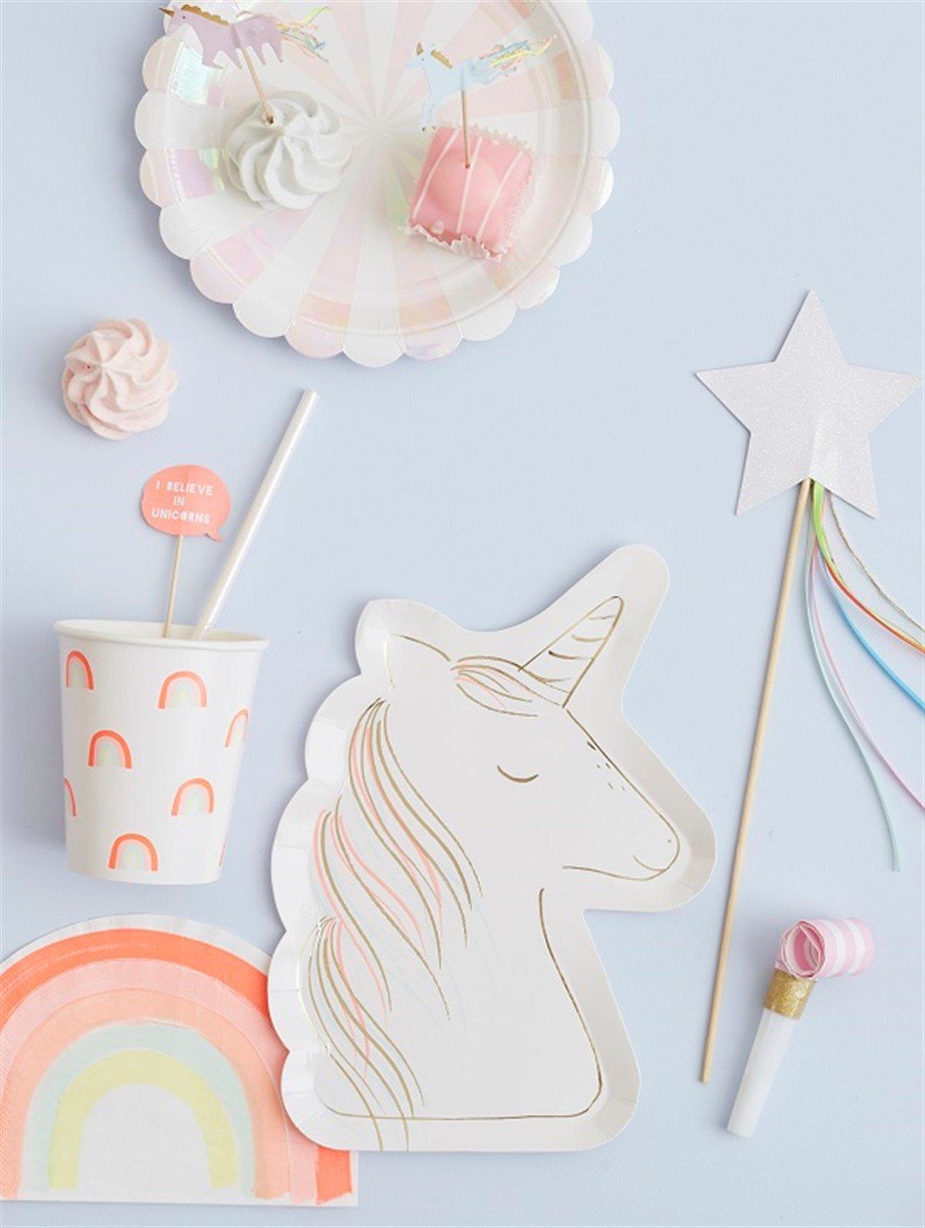 Meri Meri - Magical Unicorn Plates - Unicorn Tabak - L
