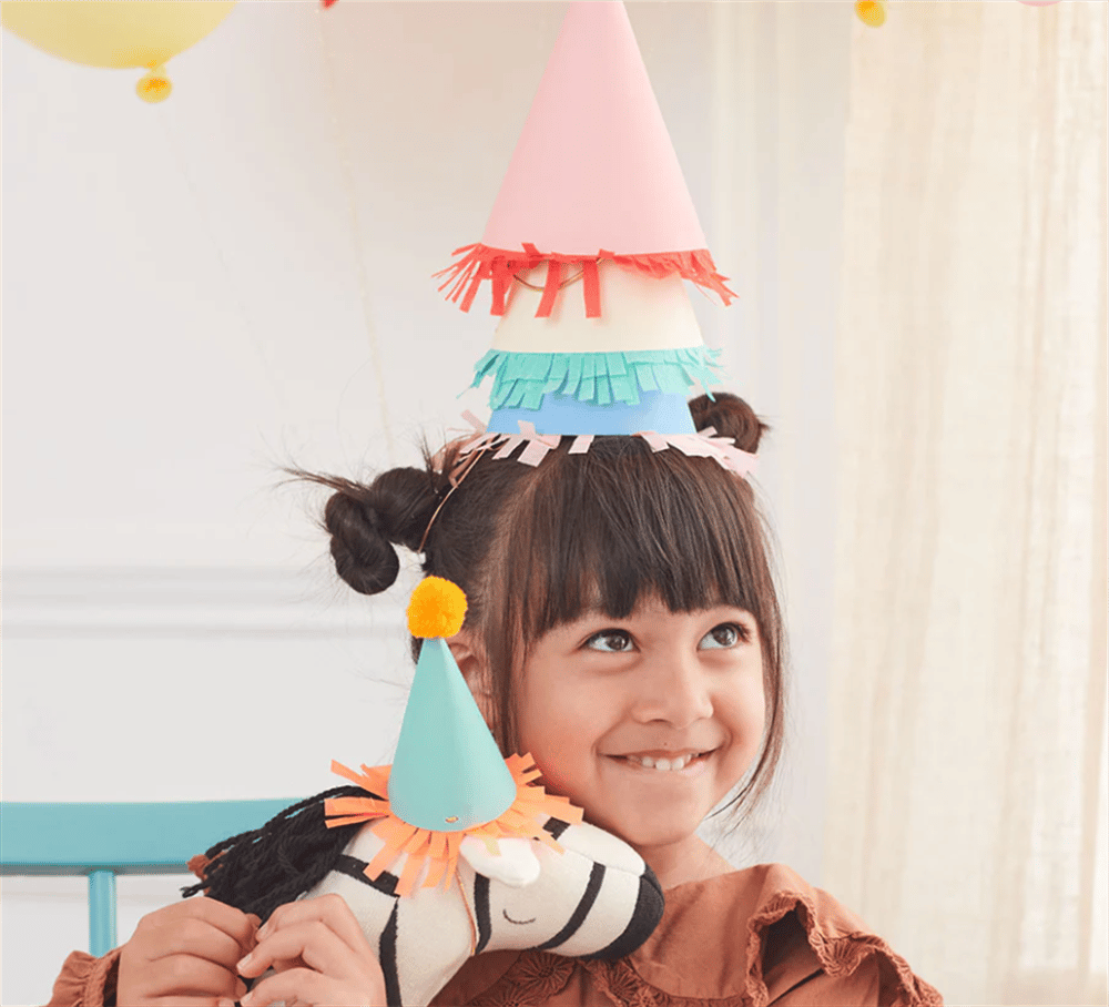 Meri Meri - Mini Animal Parade Hats - Mini Pon Ponlu Parti Şapkaları 8li