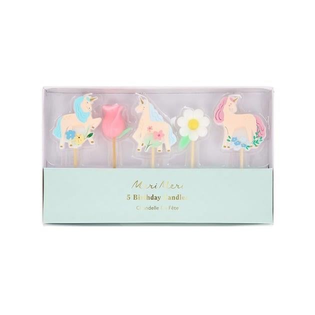 Meri Meri - Unicorn Mumlar - 5 Adet