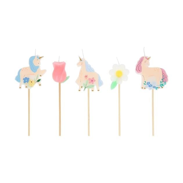 Meri Meri - Unicorn Mumlar - 5 Adet