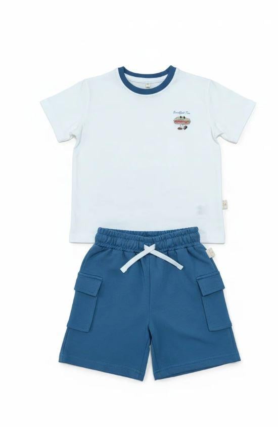 Miela Kids Cartoon Baskılı Oversize Tişört ve Şort Takım STD