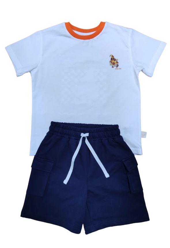 Miela Kids Pizza Baskılı Oversize Tişört ve Şort Takım STD