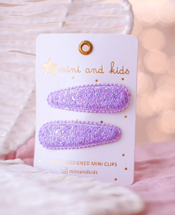 Mini & Kids Çıtçıtlı Toka Glitter Lilac