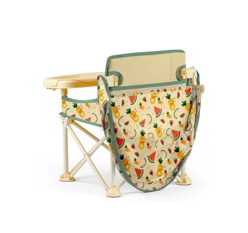 Minimono Plus Portatif Katlanabilir Mama Sandalyesi Bej Karpuz Ananas