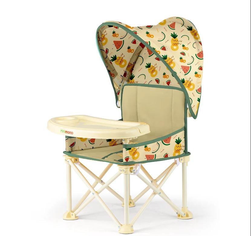 Minimono Plus Portatif Katlanabilir Mama Sandalyesi Bej Karpuz Ananas