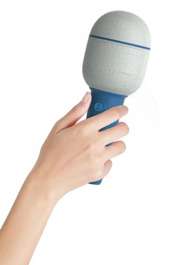 Mob 5 Farklı Eğlenceli Ses Efektli Karaoke Mikrofon ve Bluetooth Hoparlör - Mavi