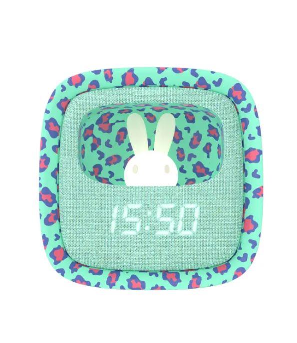 Mob Leopar Desenli Tavşan Çocuk Odası Saati ve Gece Lambası