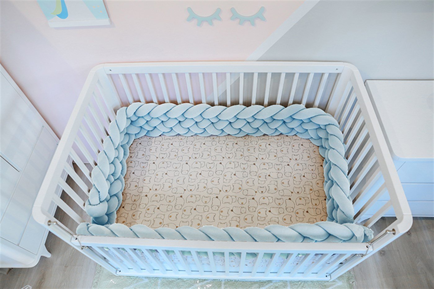 Örgü Kenar Koruma Açık Mavi