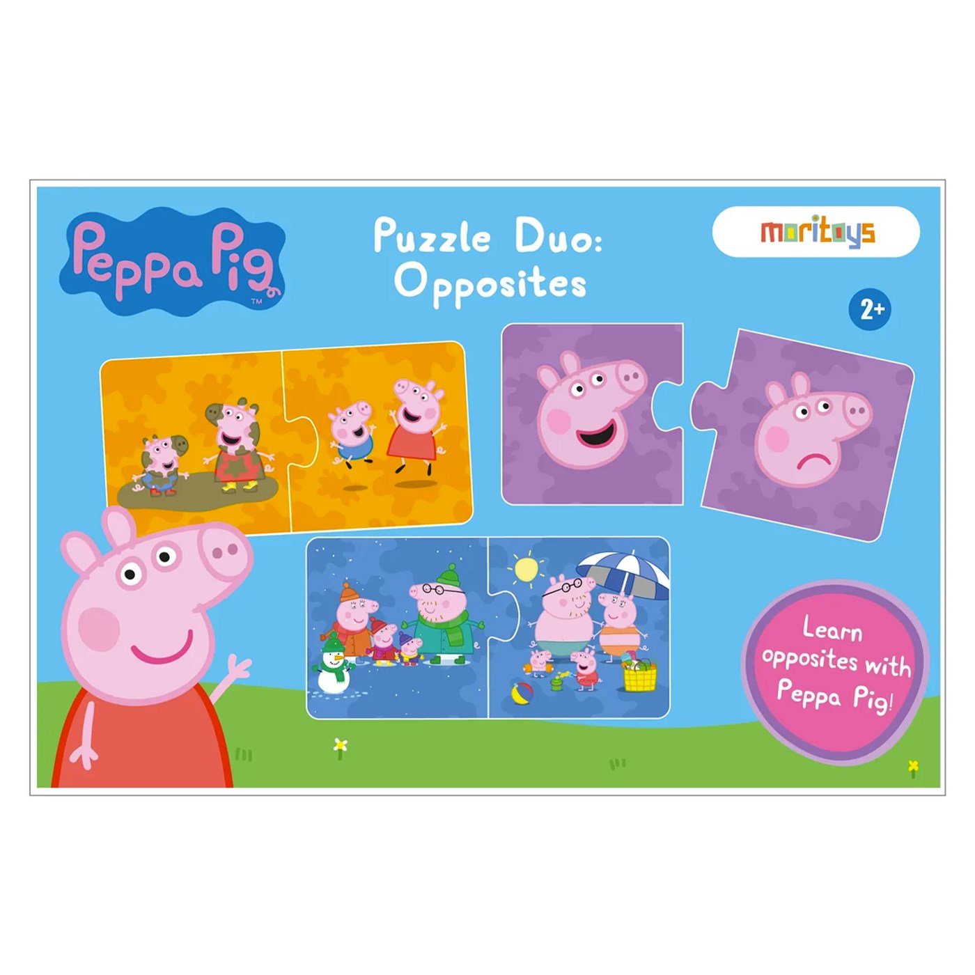 Peppa Pig - Puzzle Duo: Opposites - 2 Parçalı Sayılar Yapboz
