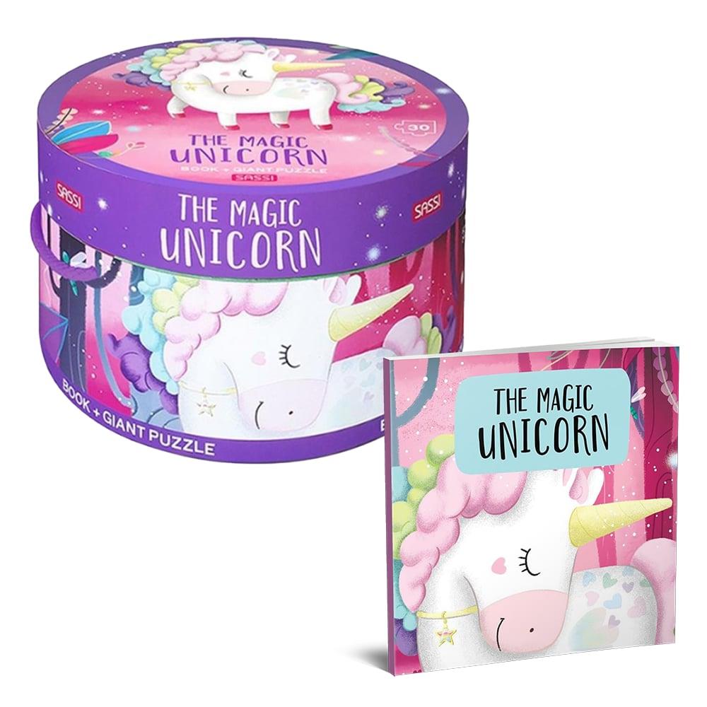 Sassi İkisi Bir Arada Dev Puzzle, Kitap- Sihirli Unicorn