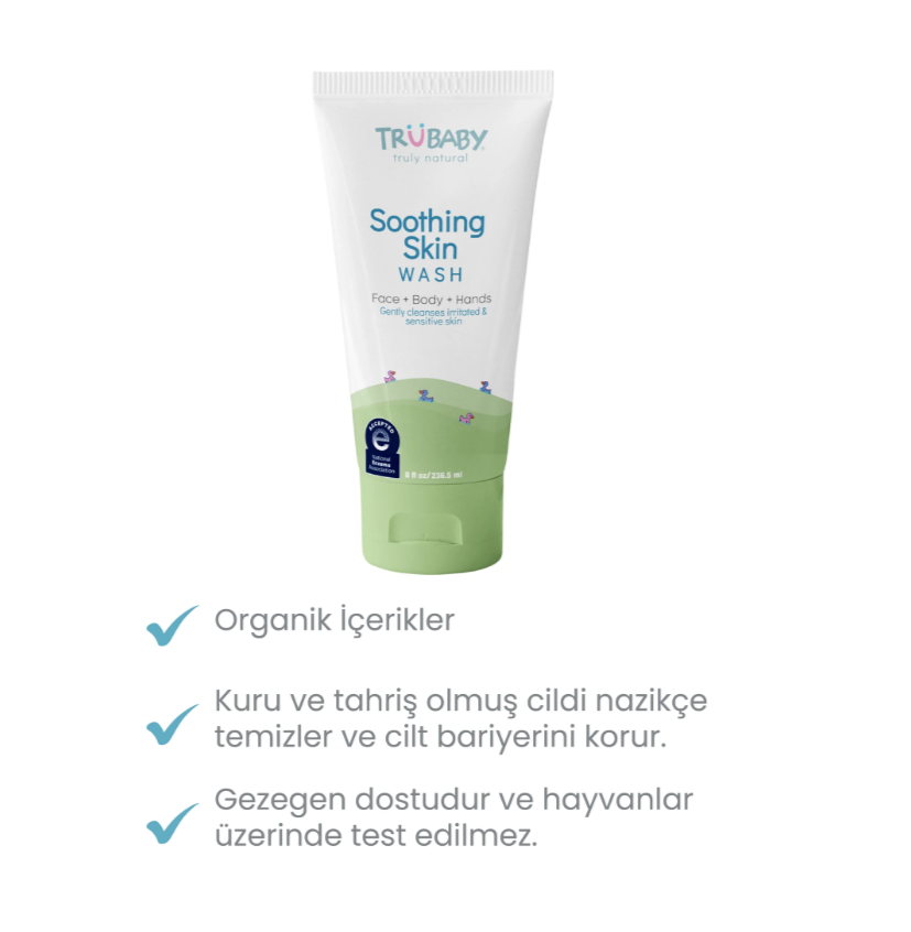 TruBaby Egzama Eğilimli Ciltler için Yatıştırıcı Yüz ve Vücut Yıkama Jeli